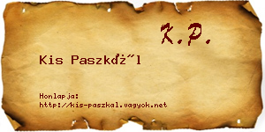 Kis Paszkál névjegykártya